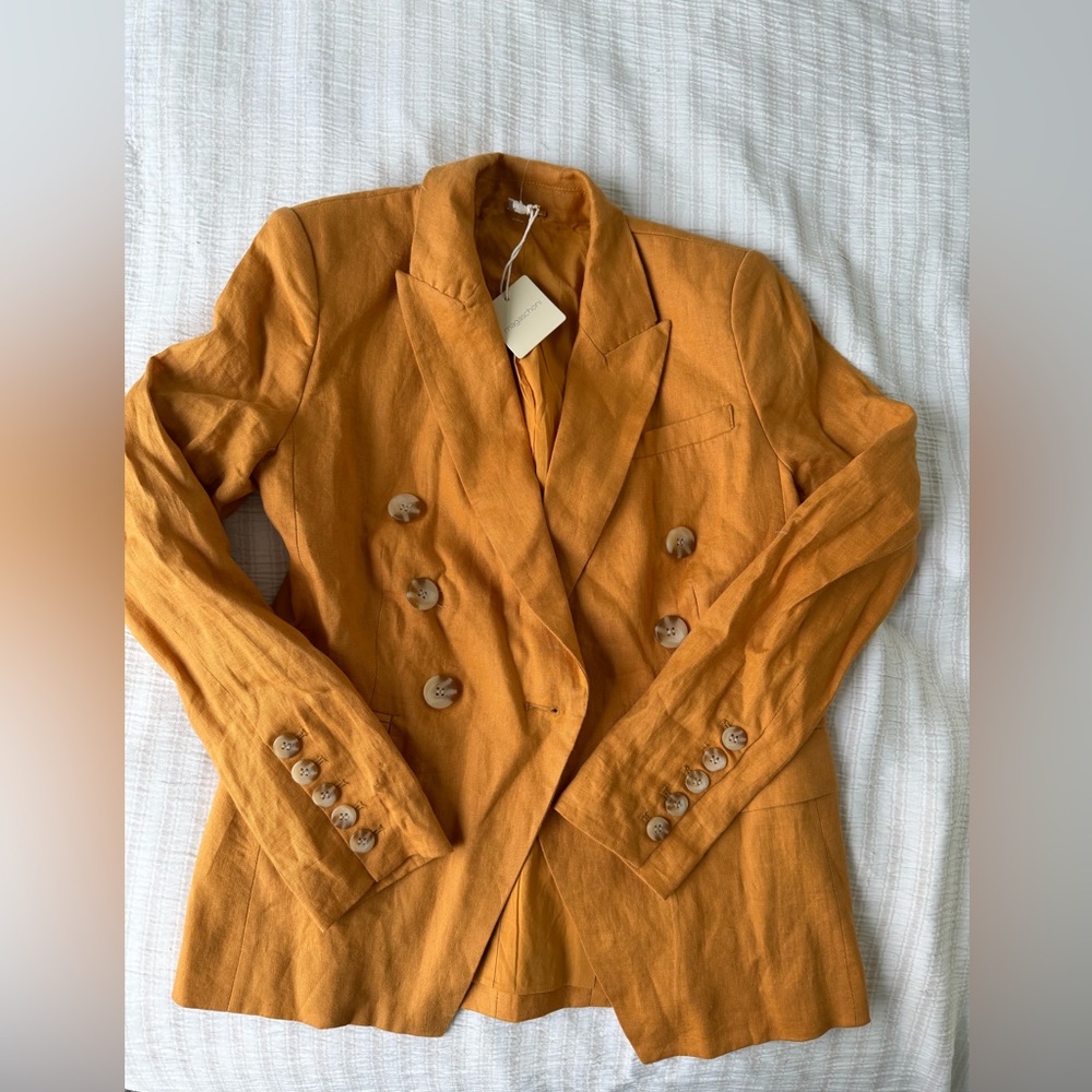 Magaschoni Burnt Orange Double-Breasted Blazer